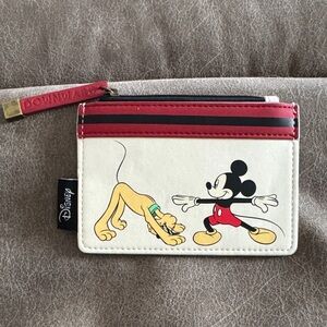 Disney Red and White Mickey Mouse and Pluto Downward Dog Card Holder
